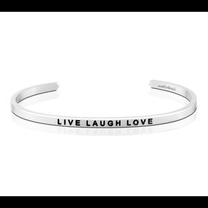 MantraBand “Live Laugh Love” Silver Tone Bracelet